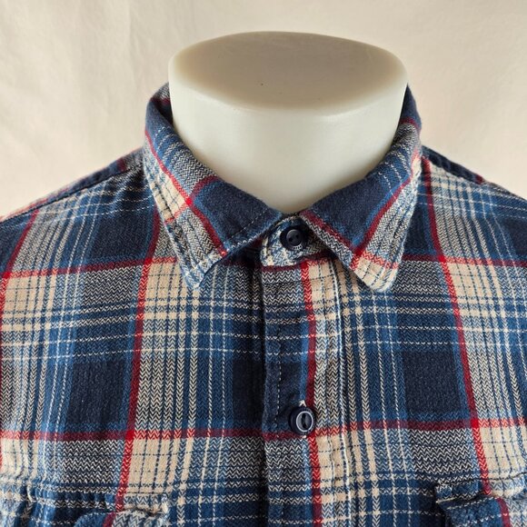 Levi's Shirt Mens 2XL Blue Flannel Button Up Lightweight Plaid Check Outdoors - Picture 2 of 9